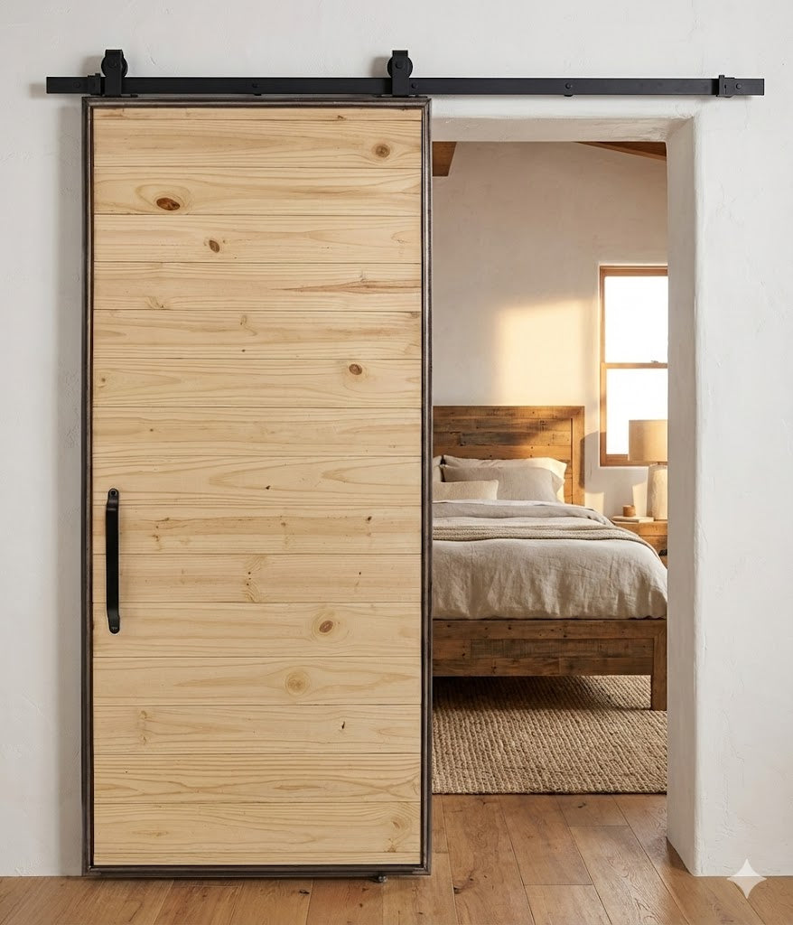 Wood Barn Door - Steel Glass and Style Custom